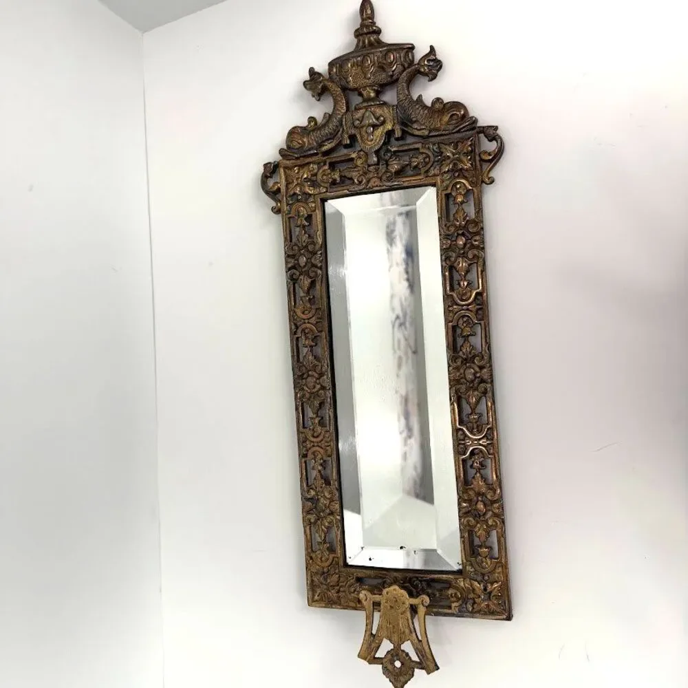Antique Bradley & Hubbard Victorian Wall Mirror, Ornate, Koi Fish/Dolphin